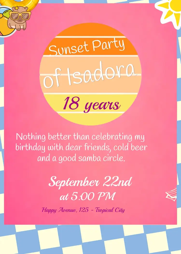 Invite Colorful Afternoon editable and customizable