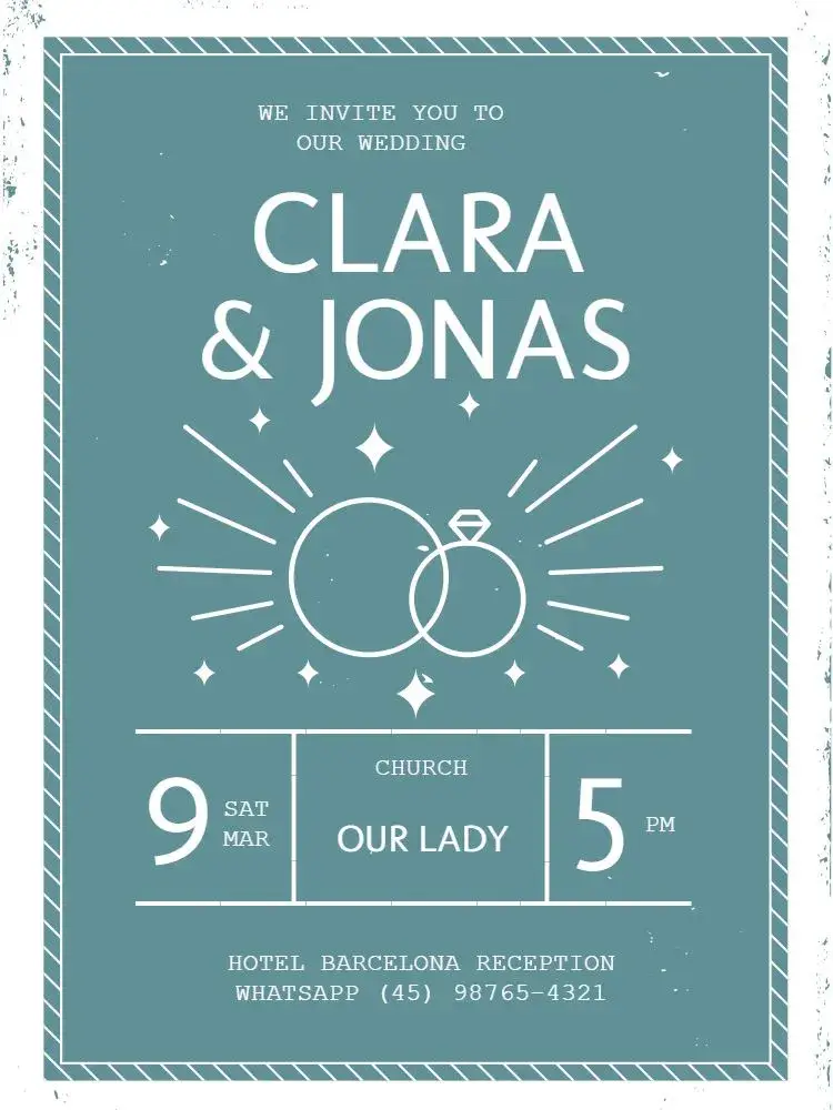 Hipster Wedding / Modern Blue Groom invitation