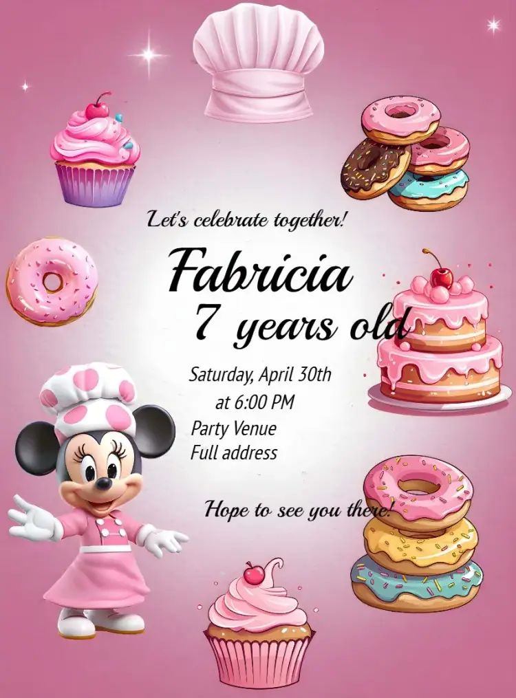 Minnie Mouse Candy Store Sweets invitation