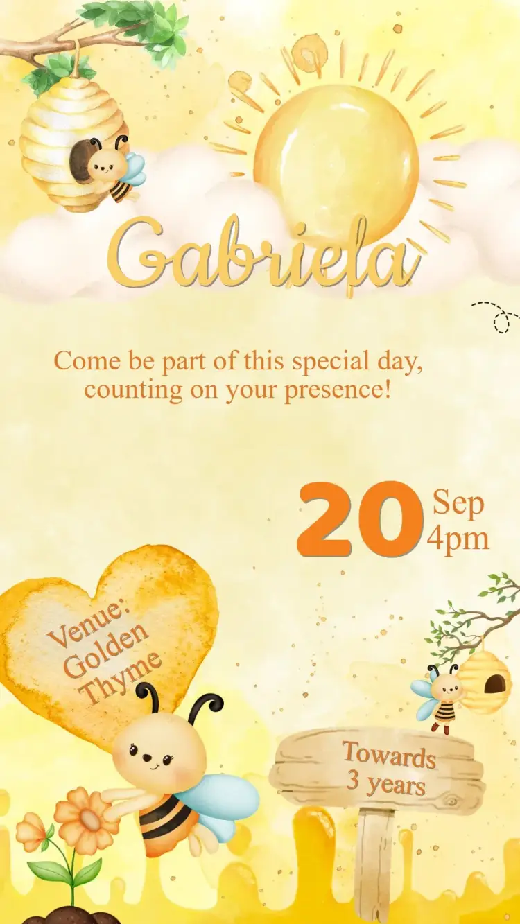 Bumblebee Birthday Invitation