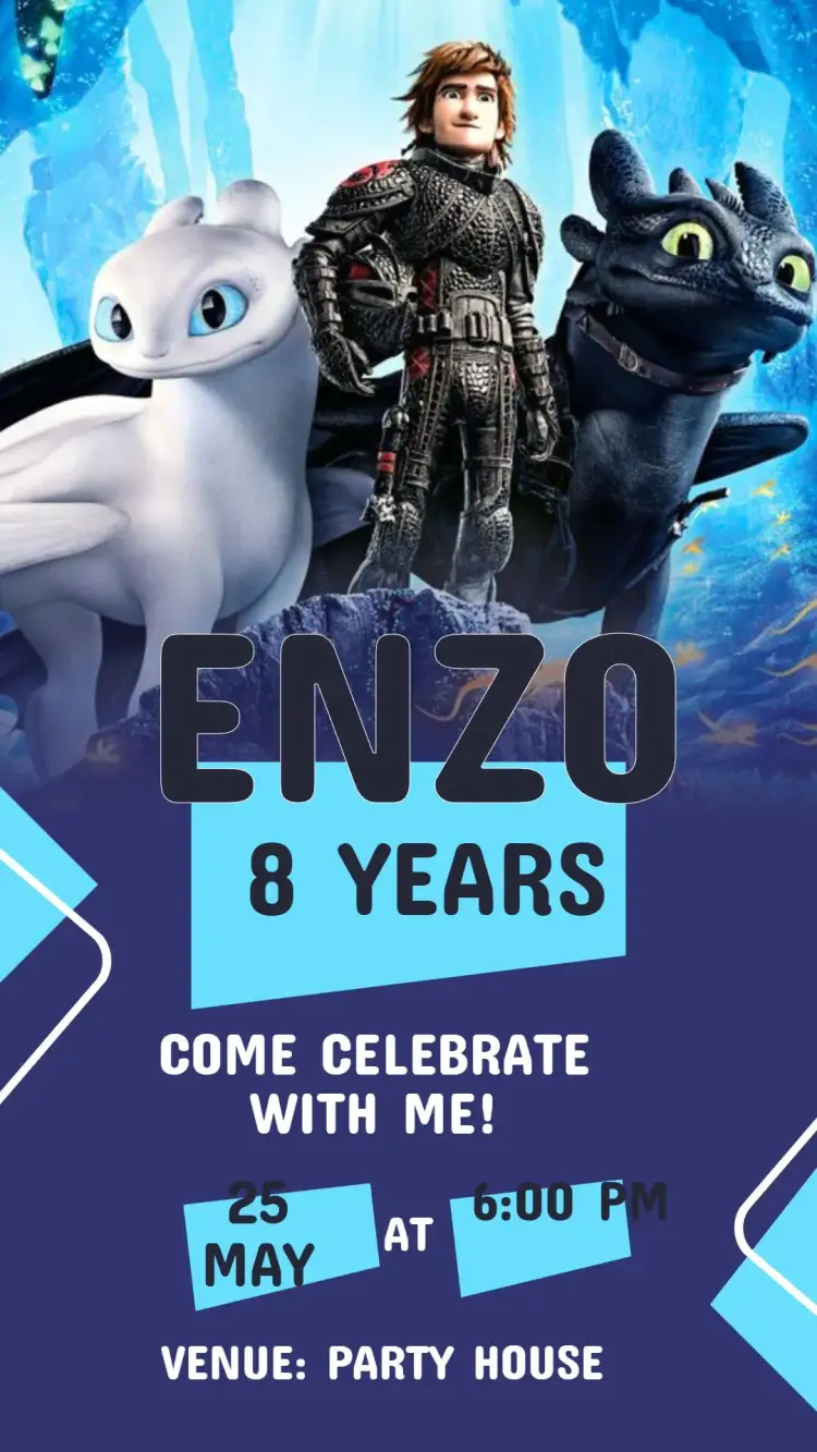 Birthday Invitation How to Train Your Dragon