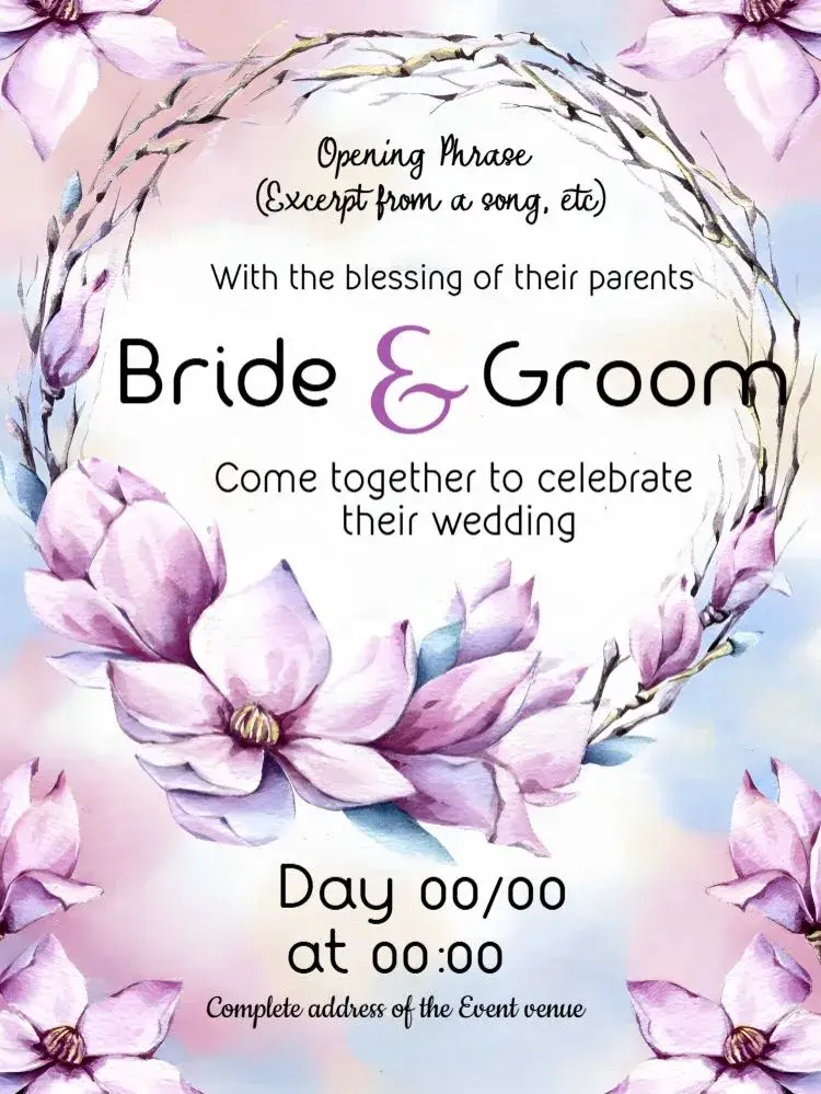 Lilac Floral Wedding invitation