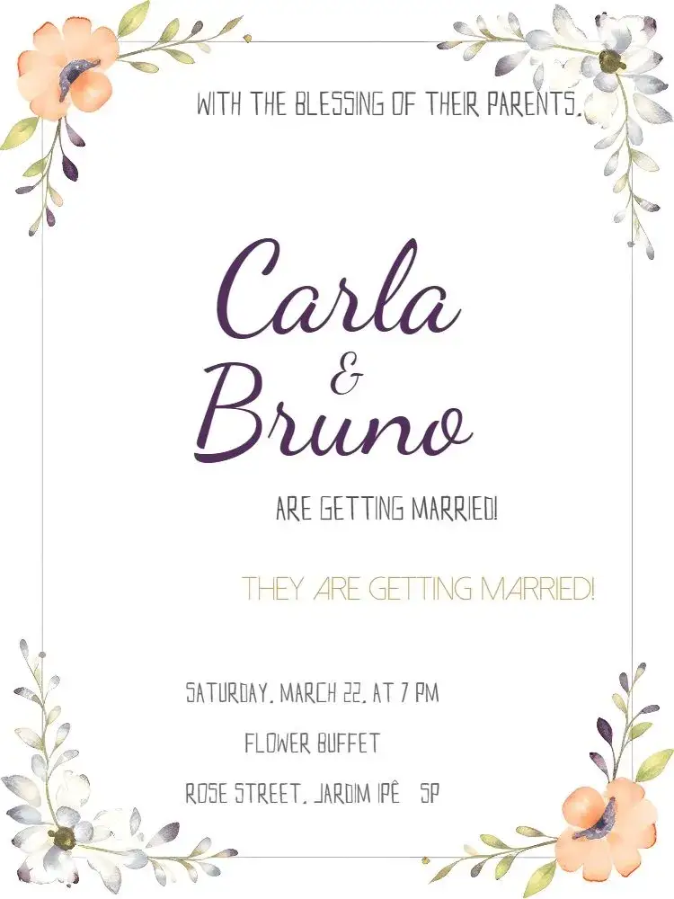 Invitation White Floral Wedding – Wedding theme floral, elegant, minimalist, modern, romantic