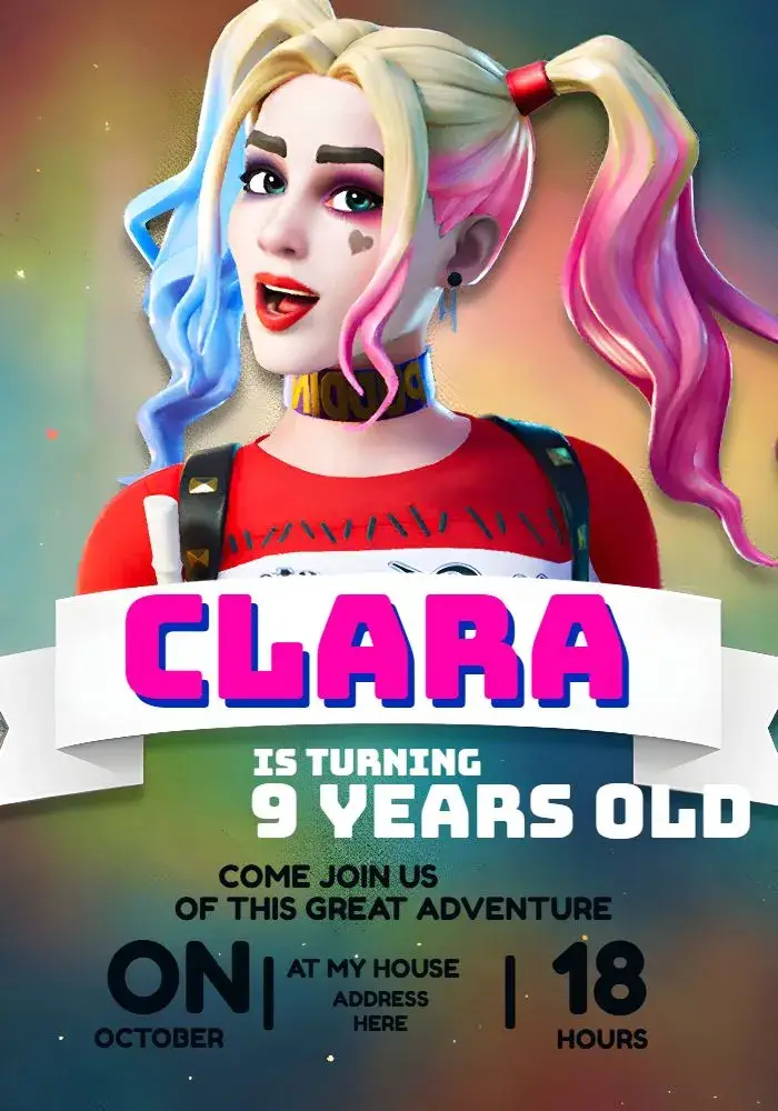 Harley Quinn invitation