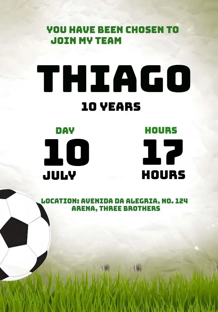 Soccer Kick invitation