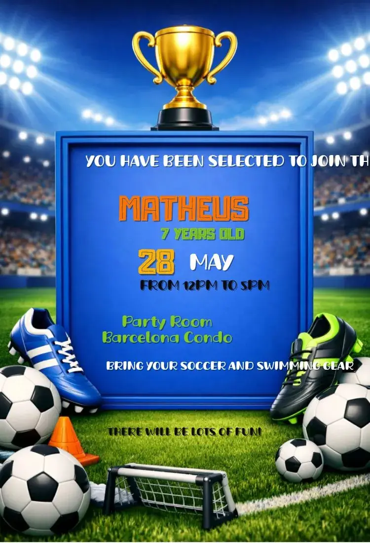 Invite Soccer World Cup editable and customizable