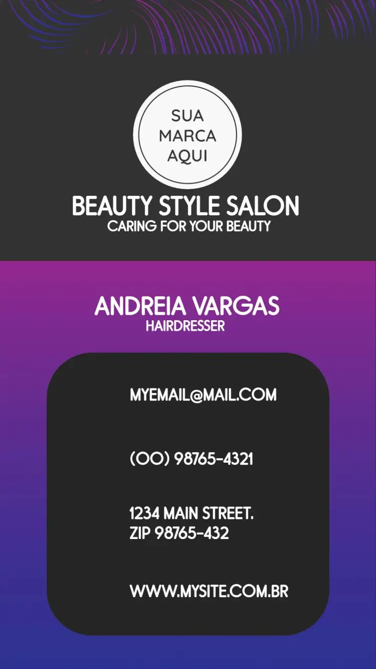 Digital Business Card - Hairdresser Beauty Salon invitation