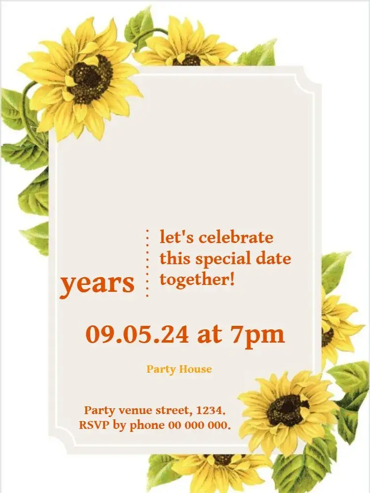 Custom Sunflower Girl invitation