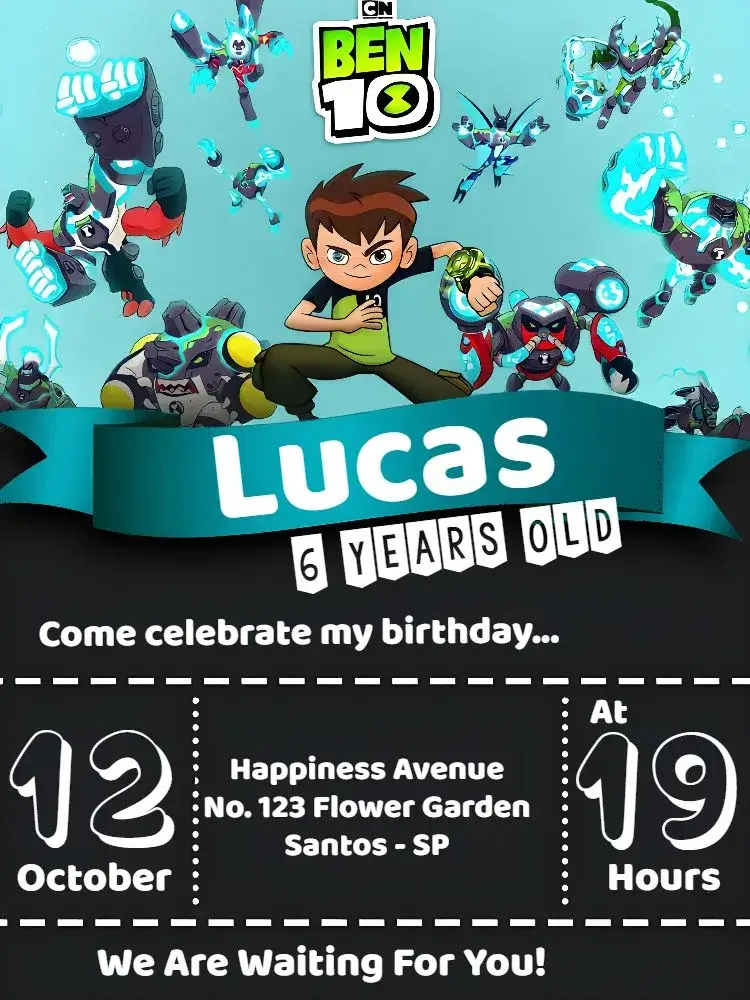 Ben 10 Purple invitation
