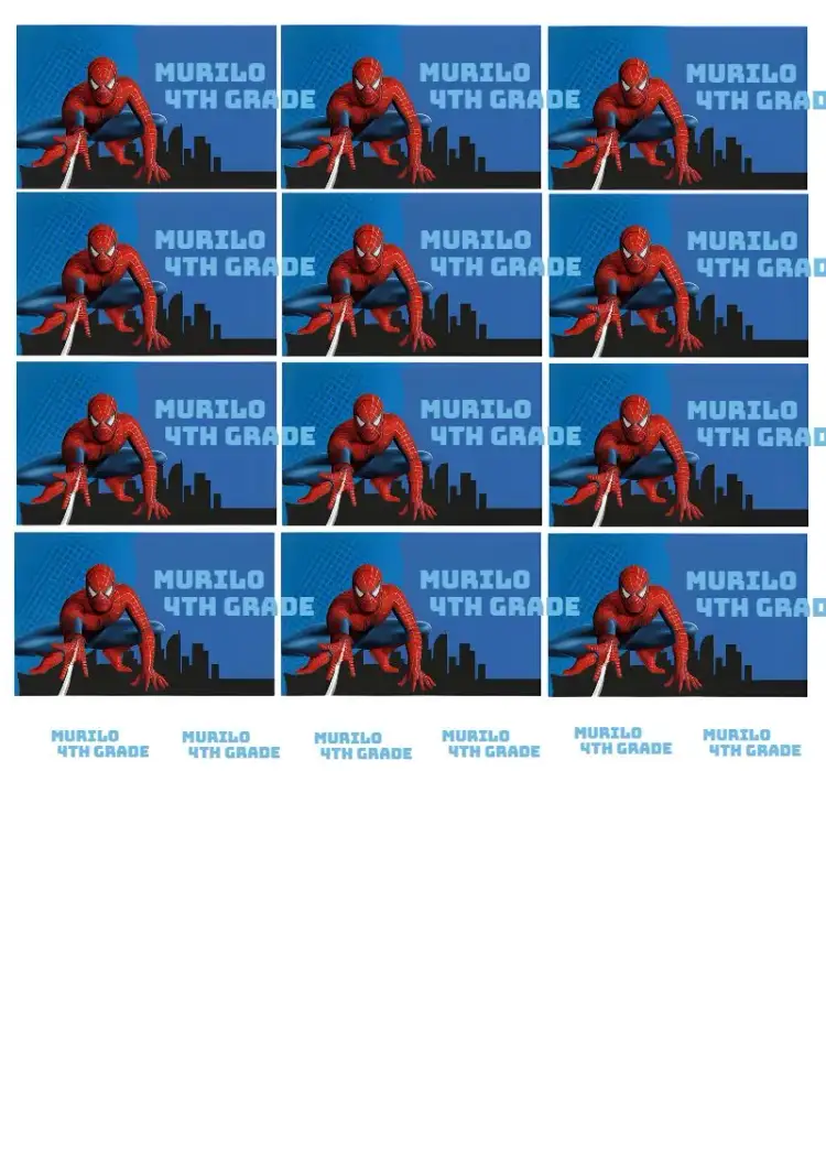 Invitation Spider-Man Blue School Label – Most searched for theme superheroes, colorful, fun, childish, modern