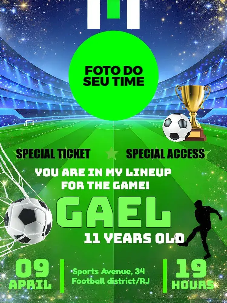 Soccer With Coat Of Arms Photo invitation