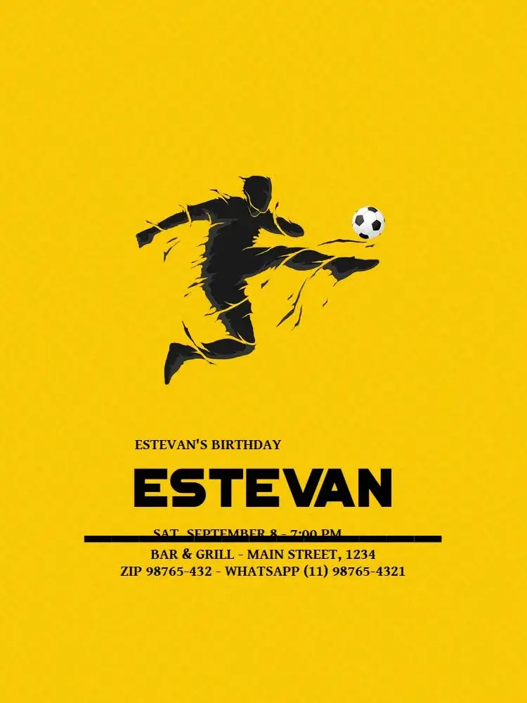 Simple Soccer Sport invitation
