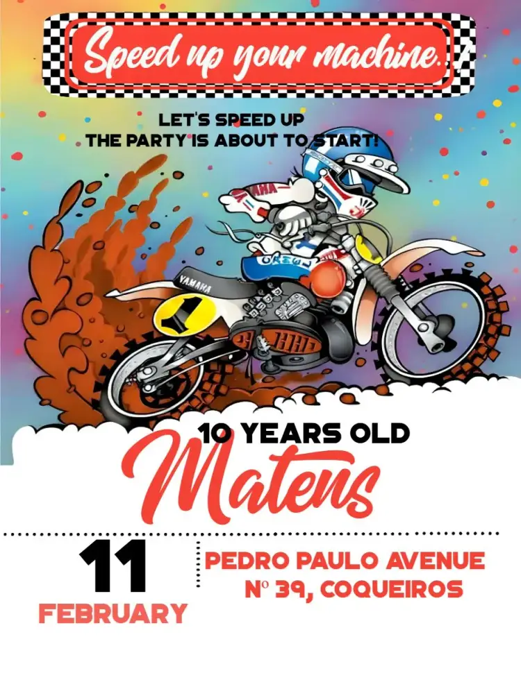 Motocross Motocrosss invitation