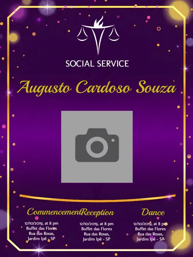 Social Service Graduation With Photo invitation