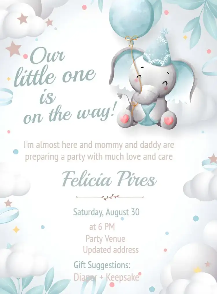 Elephant Diaper Baby Shower