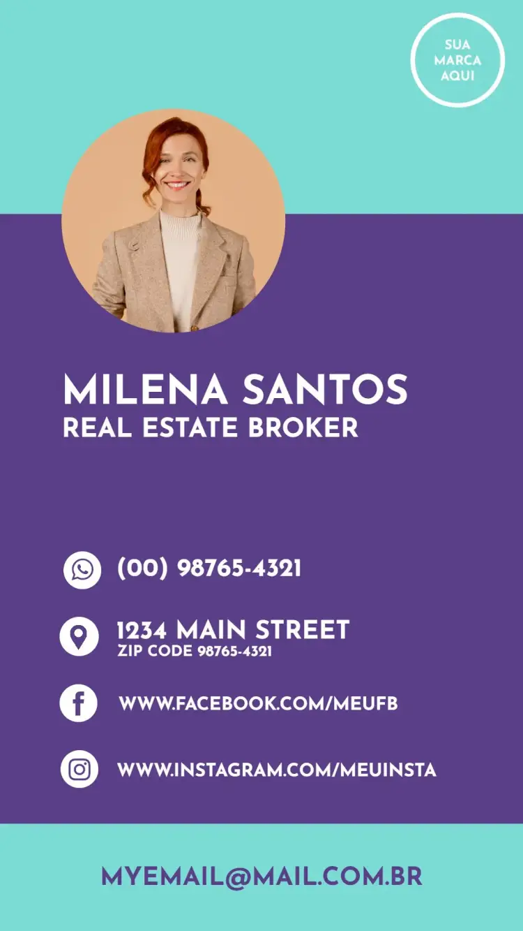 Digital Business Card - Purple Broker invitation