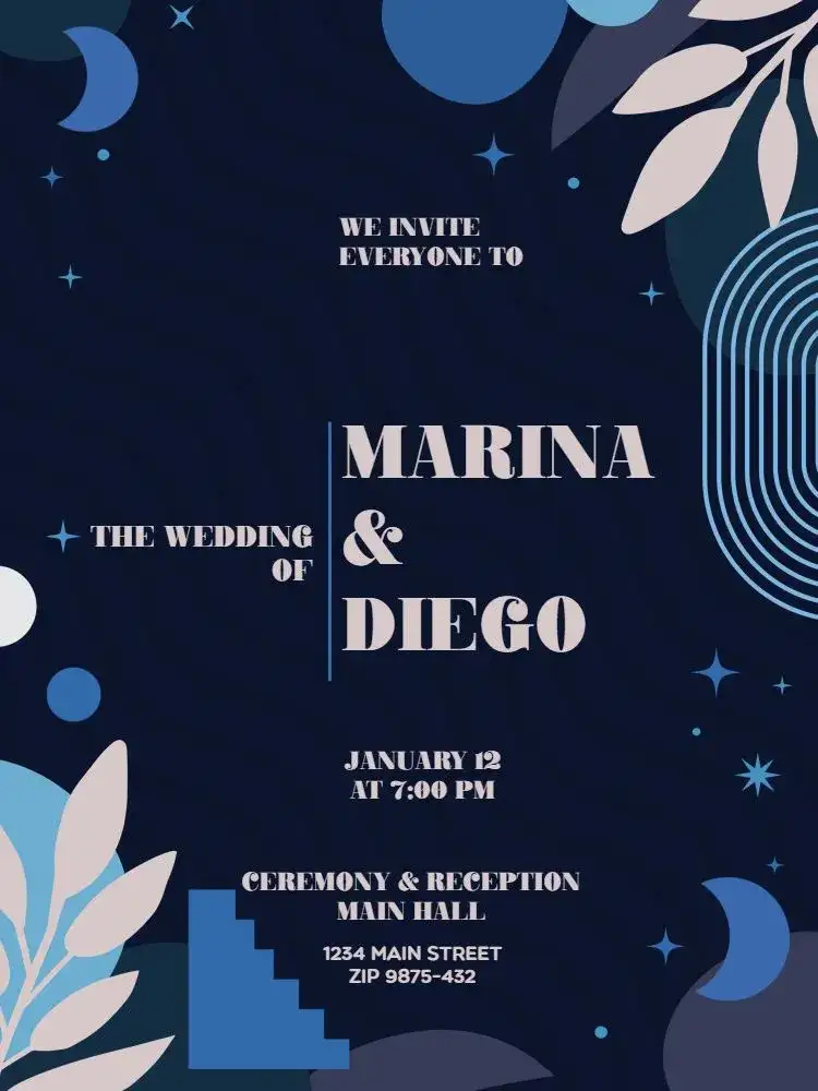 Simple And Creative Blue Husband Wedding
