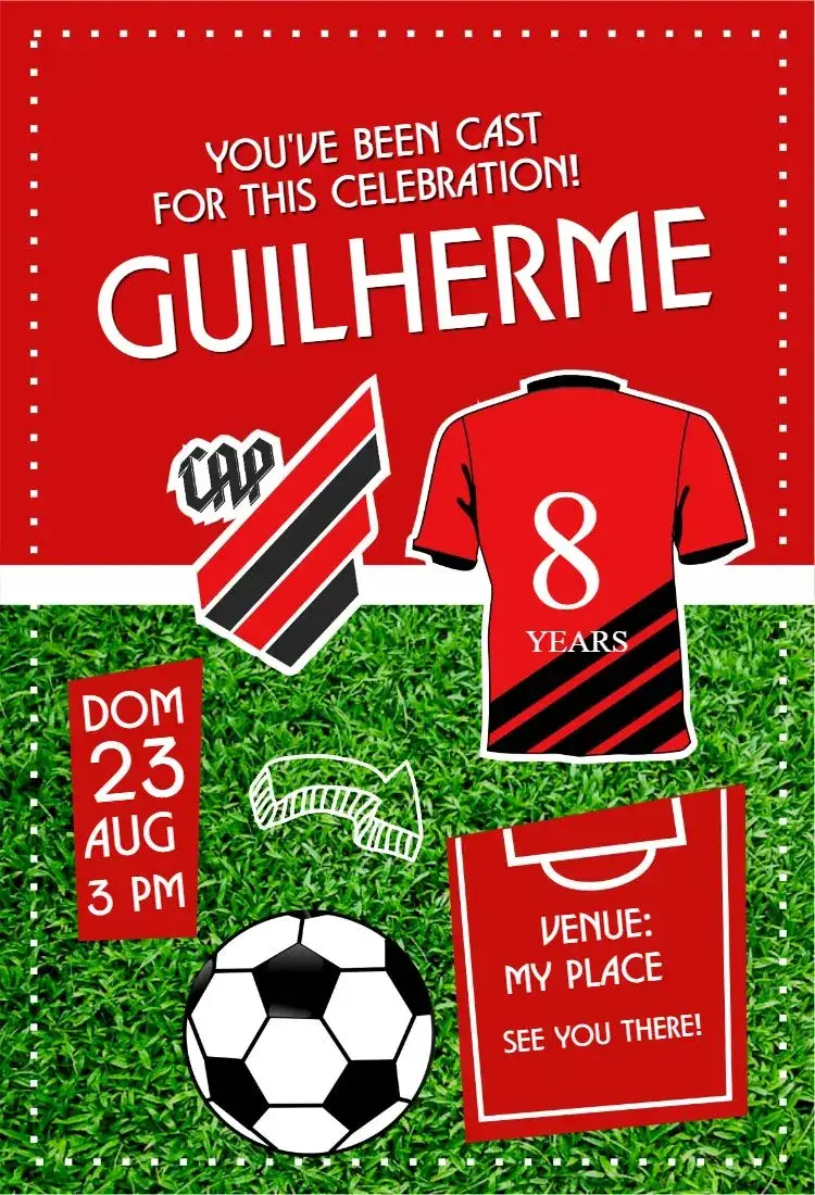 Invite Atlético Paranaense shirt editable and customizable
