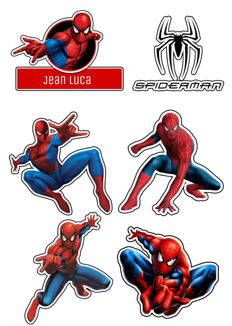 Spiderman Blue Cake Topper invitation