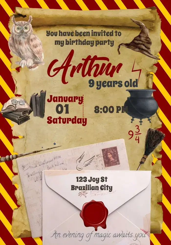 Invitation Harry Potter Cauldron – Most searched for theme magical, themed, vibrant, fantasy, adventure