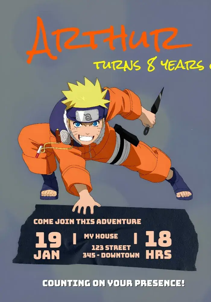 Naruto Uzumaki invitation