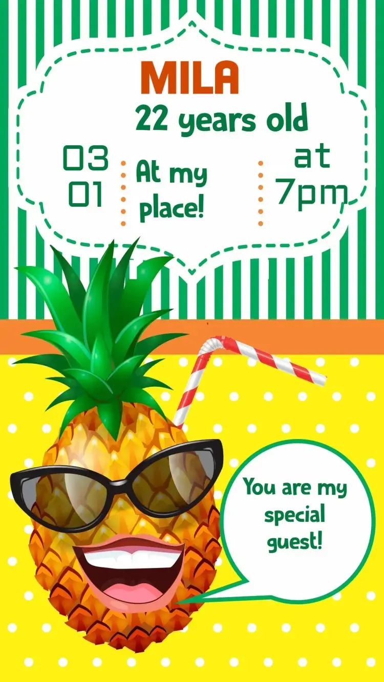 Invite Pineapple editable and customizable