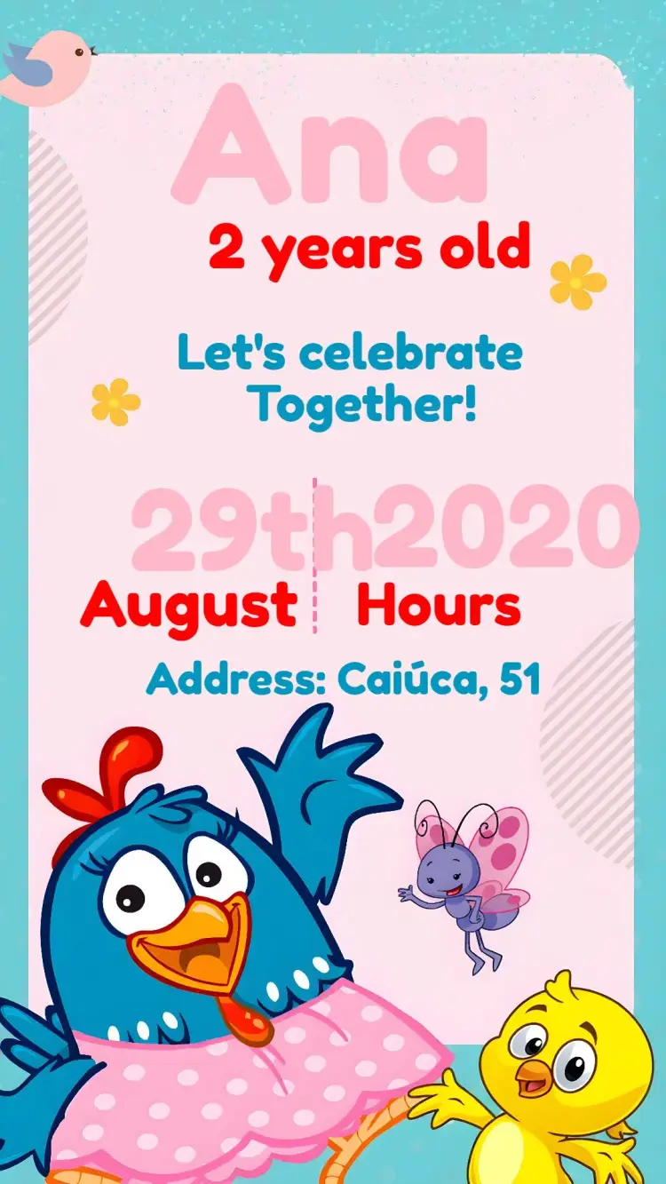 Blue Little Chick invitation
