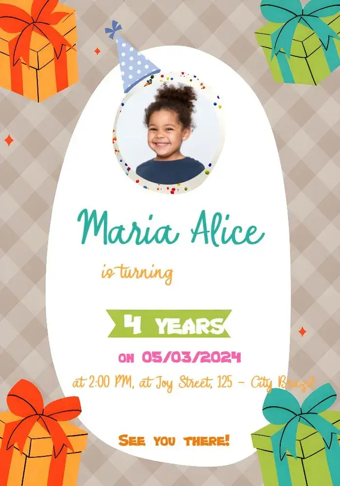 Children With White Photo invitation
