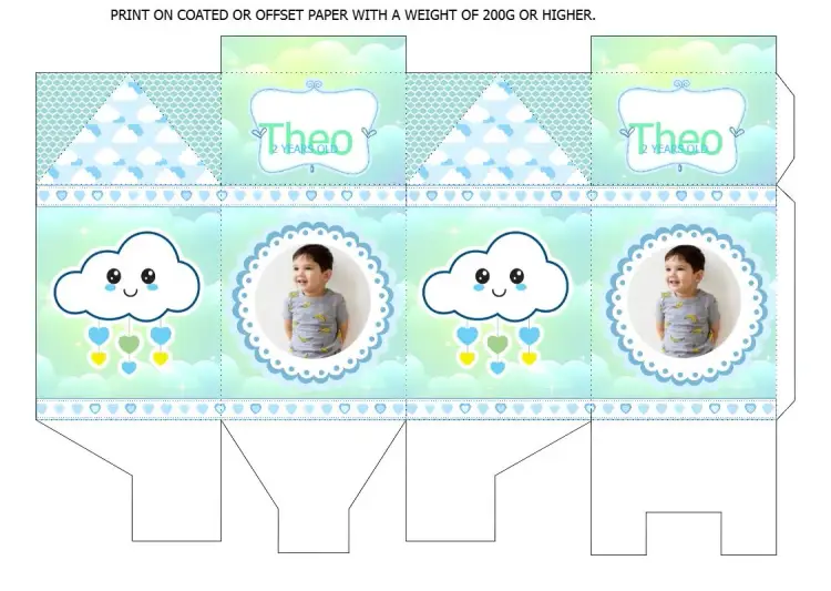 Printable Rain of Love Milk Box With Photo Template invitation
