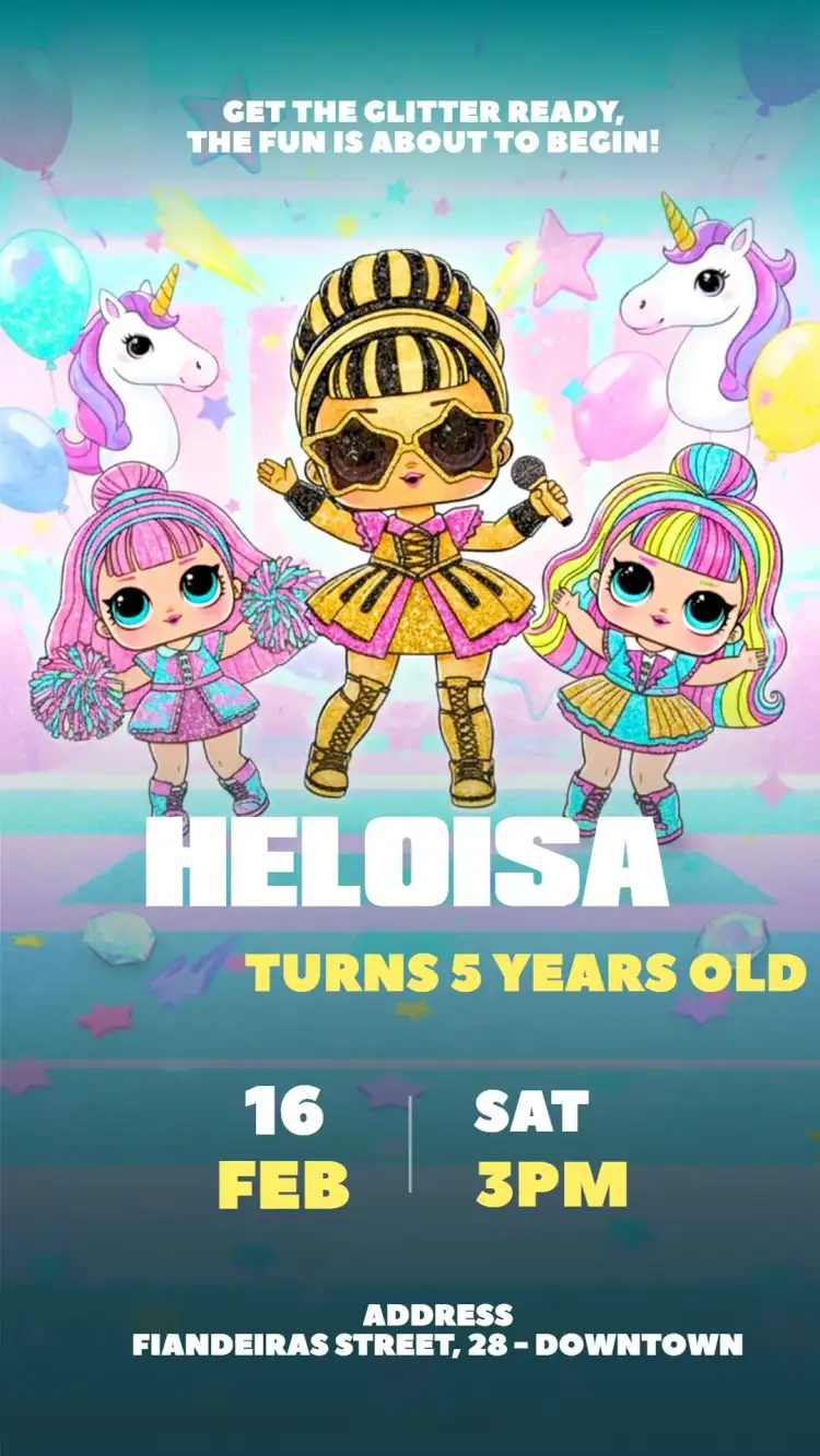 Digital Invitation Lol Surprise Doll