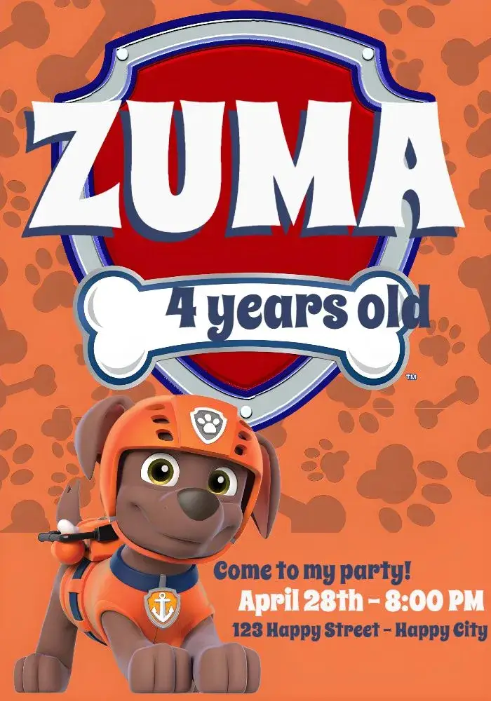 PAW Patrol invitation