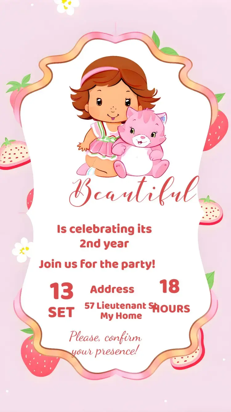 Strawberry Shortcake invitation