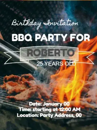 Invitation Bagual Online BBQ – Most searched for theme vibrant, rustic, modern, relaxed, colorful, casual