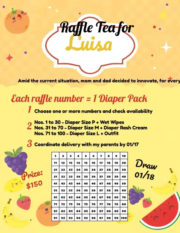Invitation Diaper Picnic Baby Shower – Diaper Shower theme colorful, watercolor, fruity, picnic, children's, fun