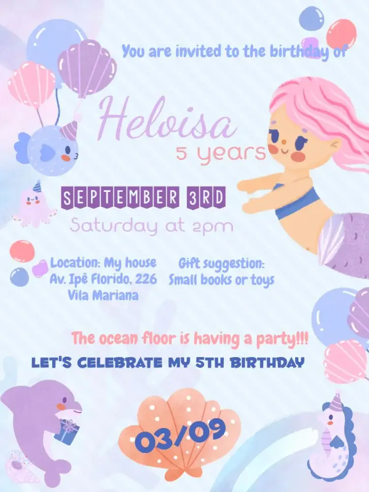 Under the Sea Kids invitation