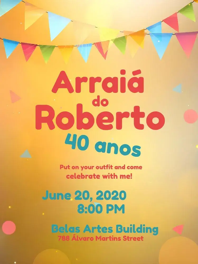Arraiá De Festa Junina Fogueira invitation