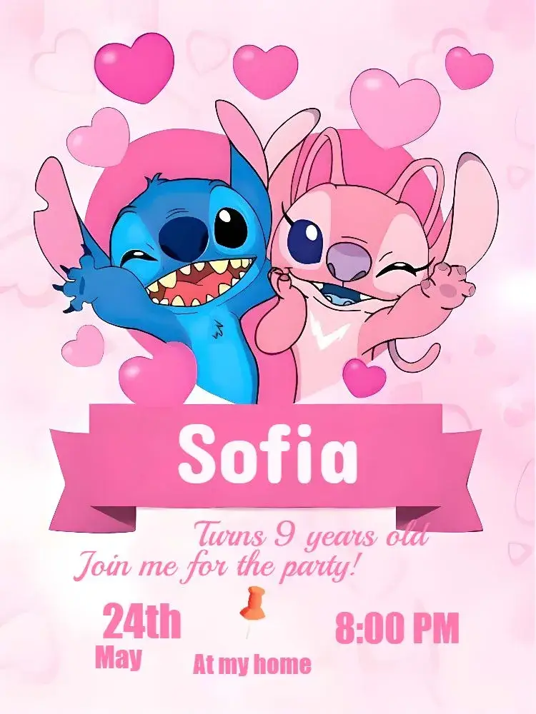 Pink Stitch invitation