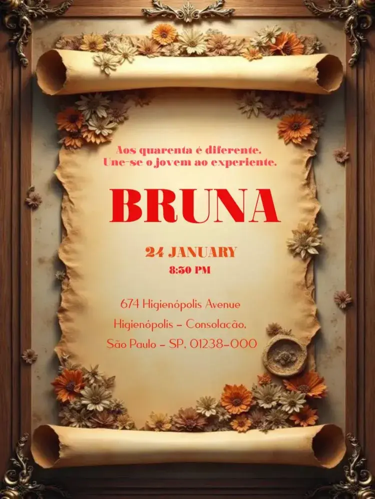 40 Years To Edit Photo invitation