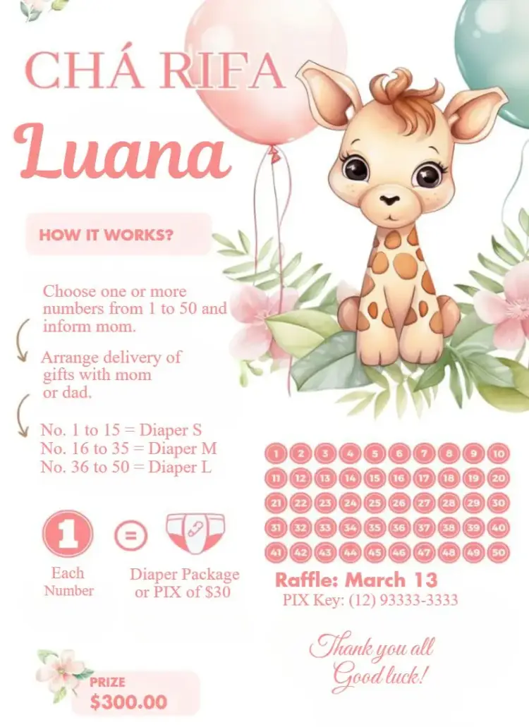 Invite Safari Giraffe editable and customizable