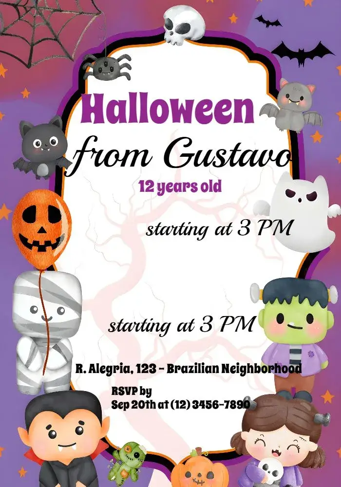 Invitation for Witches Halloween Party