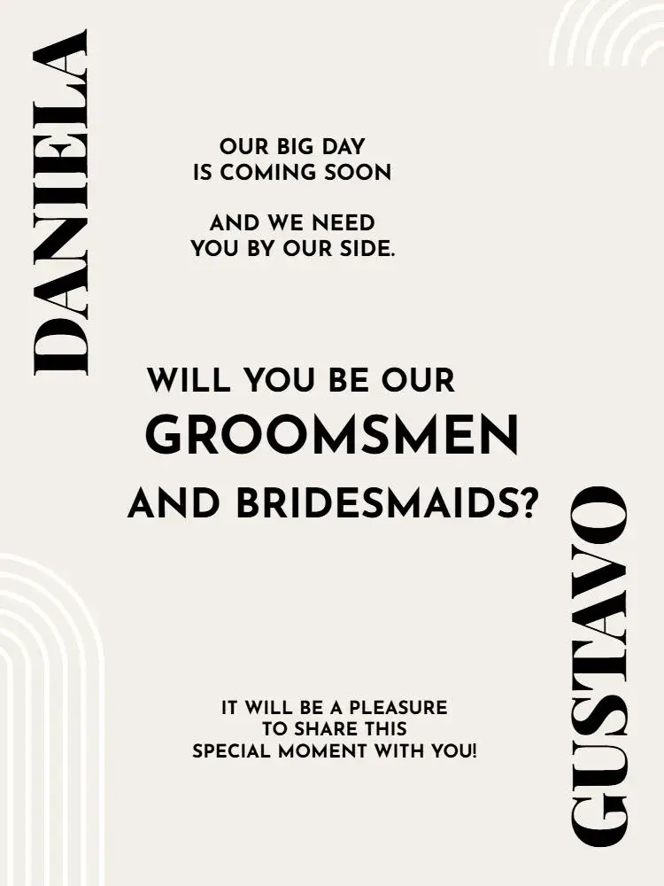 Minimalist Simple Wedding for Bridesmaids and Groomsmen invitation