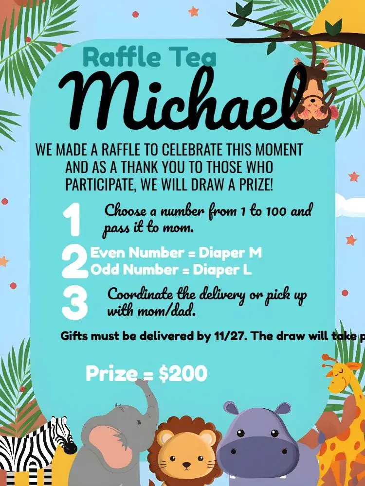 Tea Raffle Safari Tea invitation