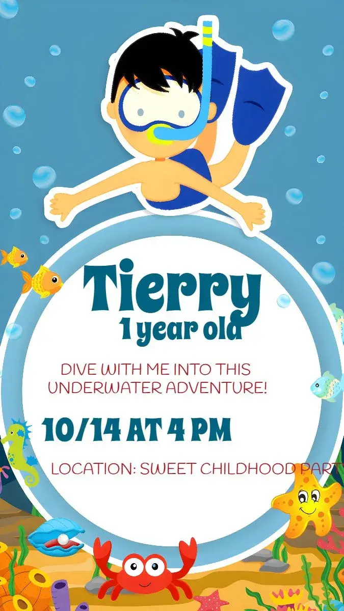 Under the Sea Stars invitation