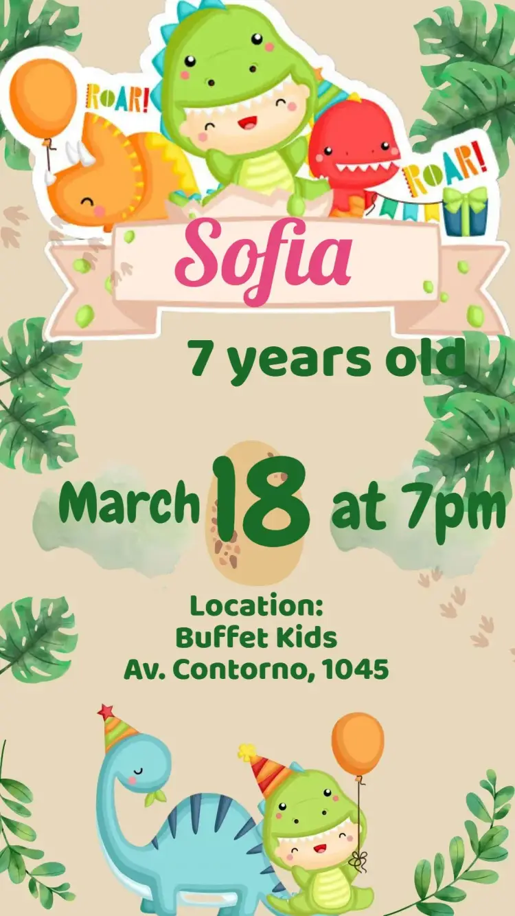 Dinosaur invitation