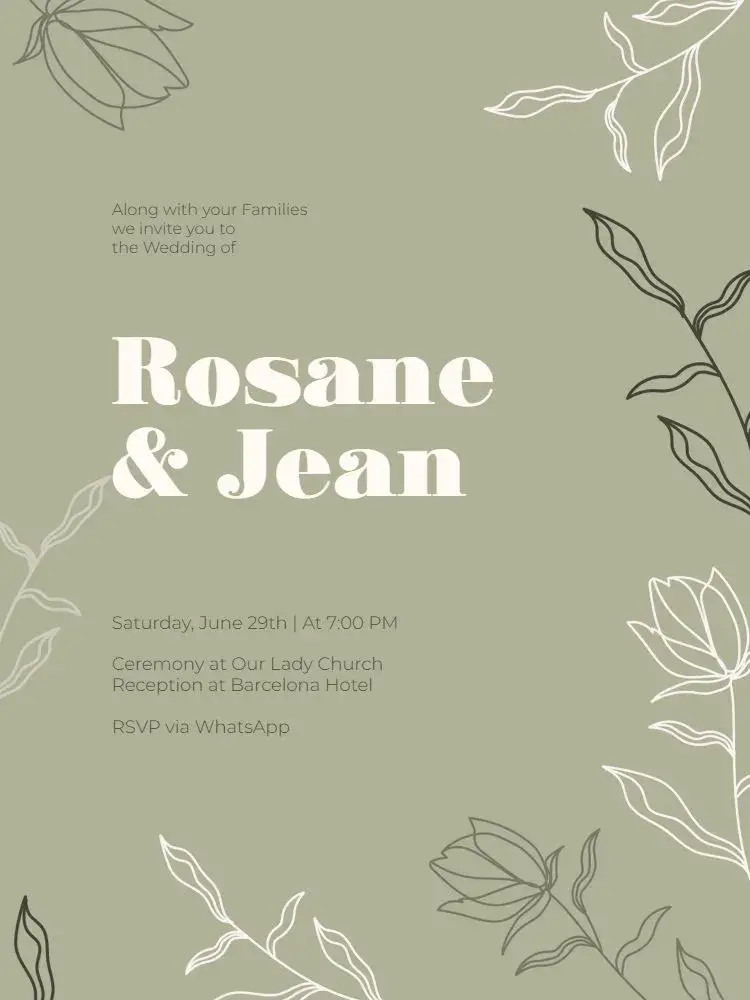 Modern Elegant Virtual Wedding For WhatsApp invitation