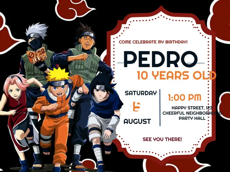 Naruto invitation