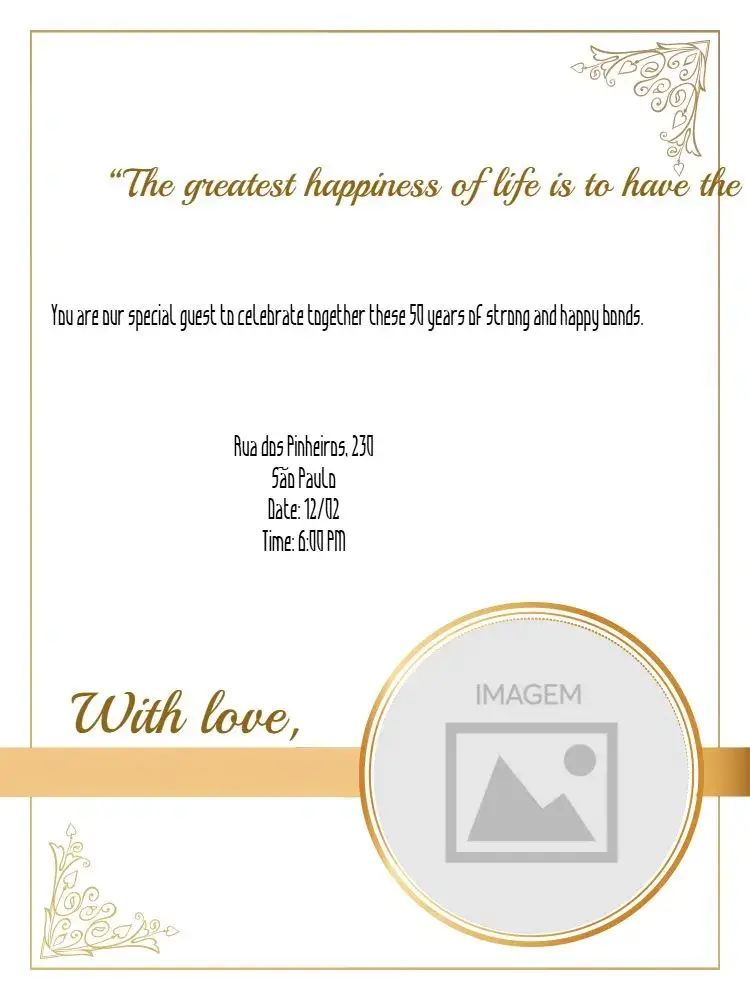 Golden Wedding Anniversary invitation