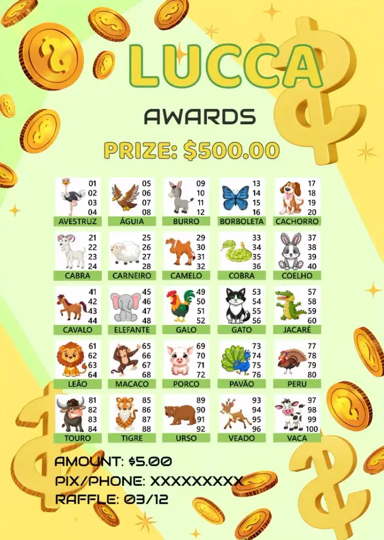 Invitation Animal Raffle Awards – Tickets theme colorful, fun, animal-themed, vibrant, youthful, playful