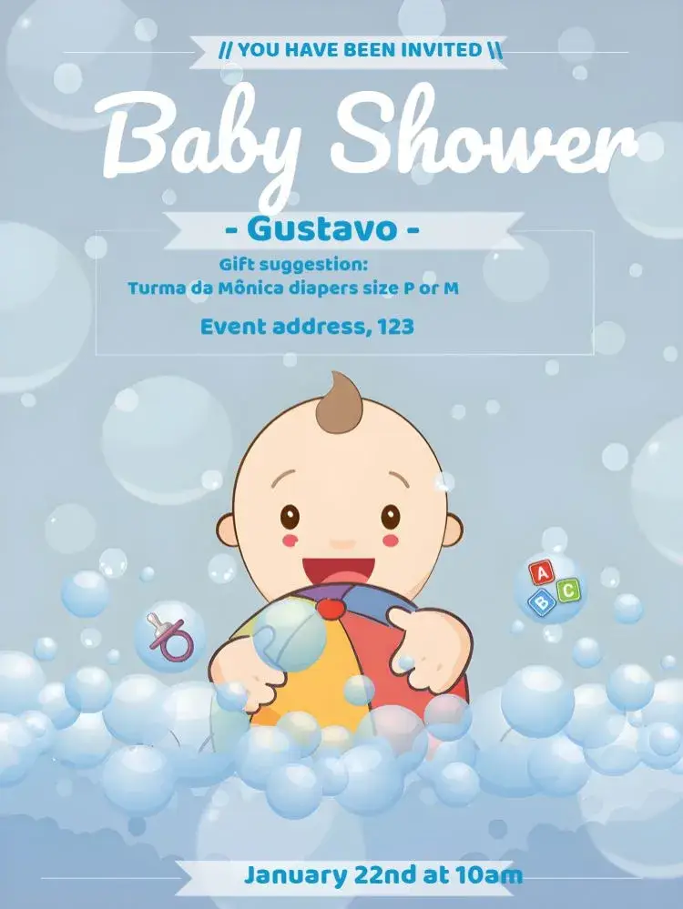 Blue Baby Shower - Baby Boy invitation