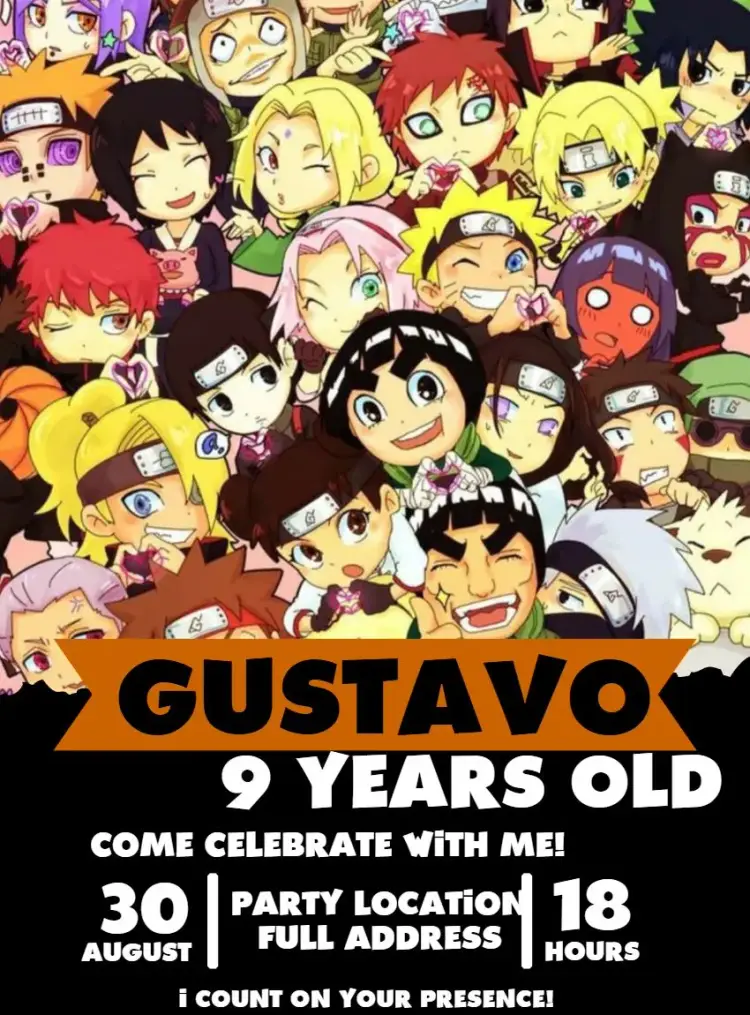 Naruto Uchiha invitation